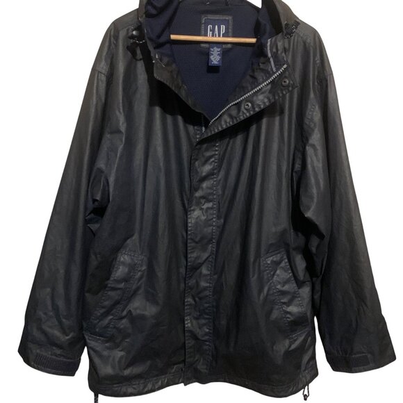 Gap Unisex Waxed Jacket Black Style #776050-00 Sz Medium Oversized - Picture 5 of 15